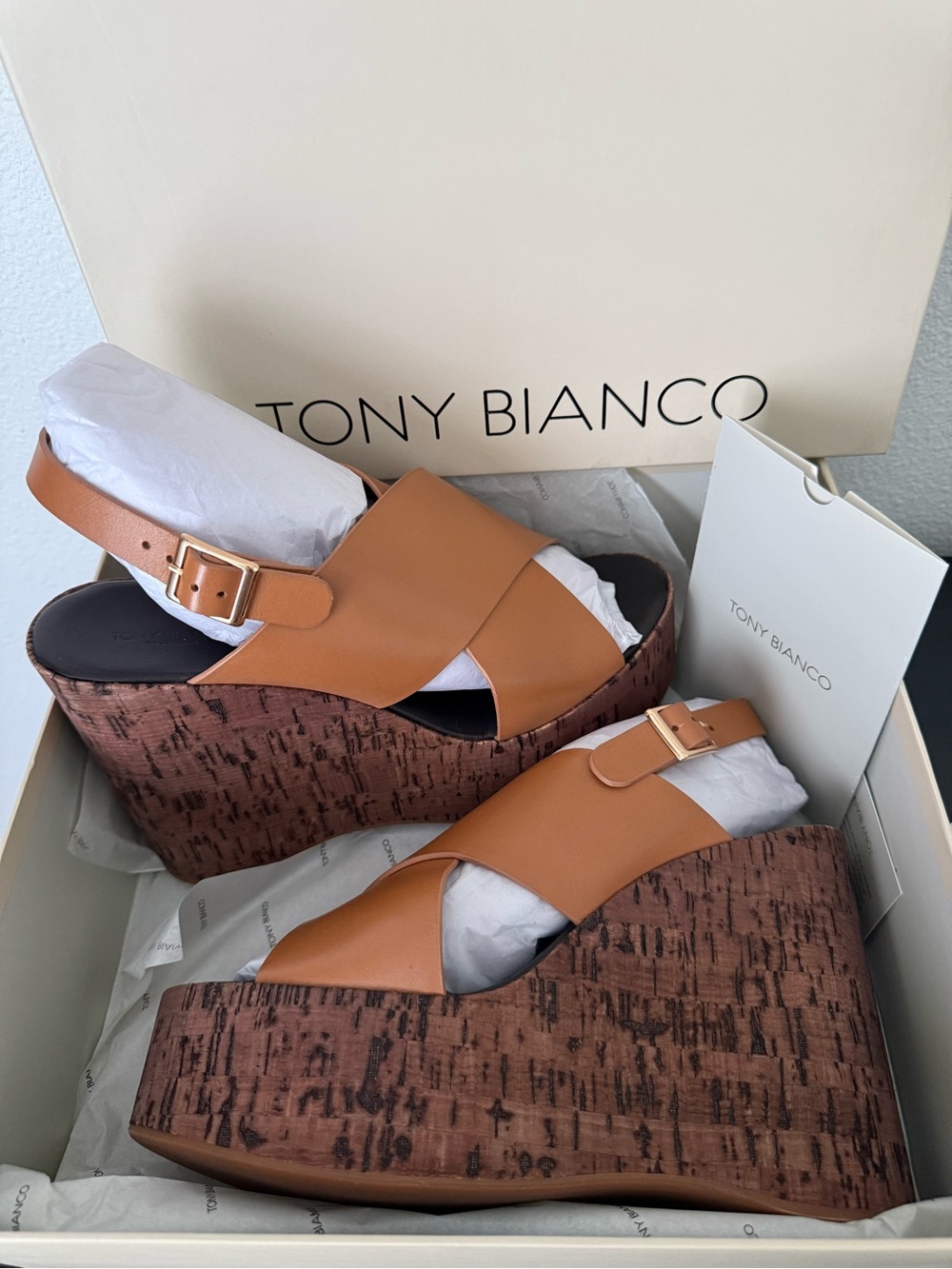 NEW Tony Bianco Vogue Platform Wedge Leather Sandals